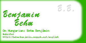 benjamin behm business card